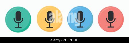 Ensemble d'icônes de vecteur de microphone isolées sur fond blanc. Vecteur d'icône de podcast. Icône de vecteur vocal, Enregistrer. Illustration de Vecteur