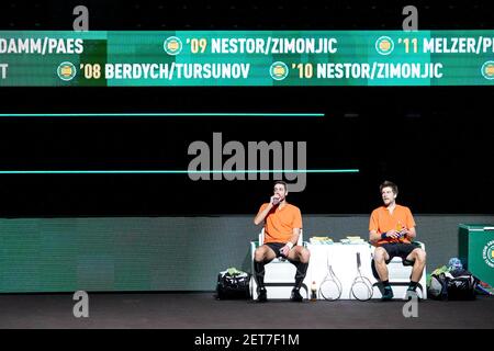 ROTTERDAM, PAYS-BAS - 1er MARS : David PEL des pays-Bas, Sander Arends des pays-Bas lors du 48e ABN AMRO World tennis Tournament à Rotterdam Ahoy le 1er mars 2021 à Rotterdam, pays-Bas (photo de Henk Seppen/Orange Pictures) Banque D'Images