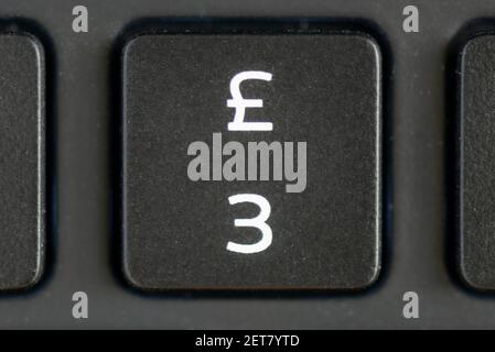 Touche numéro 3 sur un ordinateur portable Banque D'Images