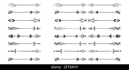 Ensemble de flèches et de diviseurs - éléments calligraphiques vintage, illustration vectorielle Illustration de Vecteur