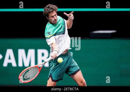 Rotterdam, pays-Bas. 1er mars 2021. ROTTERDAM, PAYS-BAS - 1ER MARS : Robin Haase des pays-Bas lors du 48e tournoi de tennis mondial ABN AMRO à Rotterdam Ahoy le 1er mars 2021 à Rotterdam, pays-Bas (photo de Henk Seppen/Orange Pictures) crédit : Orange pics BV/Alay Live News Banque D'Images