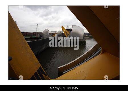 Pour éviter une vague de panique comme film de catastrophe Écrans d'inondation au cours de mars 2008, la presse a reçu un Visite de la barrière de la Tamise qui protégera Londres Inondations au cours des 100 prochaines années.photo de David Sandison le Indépendant Banque D'Images