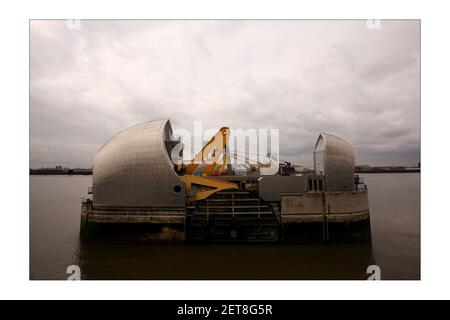 Pour éviter une vague de panique comme film de catastrophe Écrans d'inondation au cours de mars 2008, la presse a reçu un Visite de la barrière de la Tamise qui protégera Londres Inondations au cours des 100 prochaines années.photo de David Sandison le Indépendant Banque D'Images