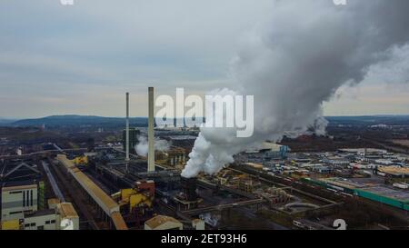 Site industriel pour la production d'acier Banque D'Images