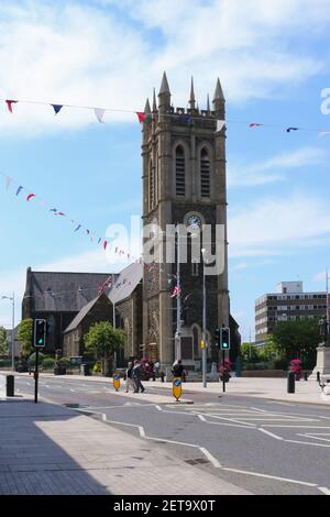 Bâtiment de l'église dans le centre-ville d'Irlande du Nord. Église d'Irlande de Saint Marc Portatown, comté d'Armagh, Irlande du Nord Banque D'Images