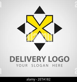 Logo de la société logistique. Icône en forme de flèche. Icône de livraison. Logo fléché. Logo d'entreprise. Vecteur de flèche. Logo du service de livraison. Web, réseau, numérique, technologie Illustration de Vecteur