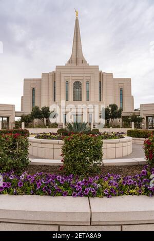 Le Temple Gilbert Arizona de l'Église de Jésus-Christ des Saints des derniers jours. Banque D'Images