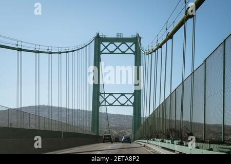 Le pont Vincent Thomas à San Pedro, Port de Los Angeles. Banque D'Images