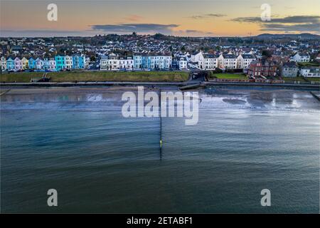 Plage de Ballyholme près de Bangor en Irlande du Nord Banque D'Images