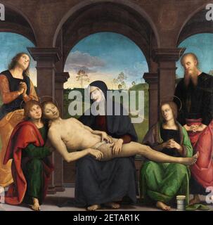 Perugino - la Lamentation sur le Christ mort, c.1495. Banque D'Images