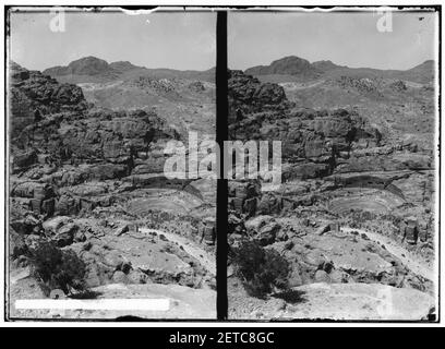 Petra en Transjordanie. Le théâtre d'el-Hubta Banque D'Images