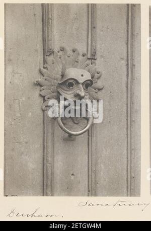 Photographie du knocker Sanctuaire à la porte de la cathédrale de Durham (O57535). Banque D'Images