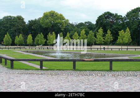 La fontaine dans le Parc du Branicki à Bialystok, Pologne Banque D'Images