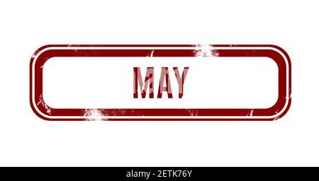 Mai - bouton rouge grunge, stamp Banque D'Images