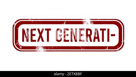 Next Generation - bouton rouge grunge, stamp Banque D'Images