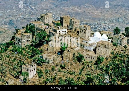 Taiz est une ville dans le sud-ouest du Yémen. Il est situé dans les Highlands yéménites, près de la ville portuaire de Mocha, sur la mer Rouge Banque D'Images