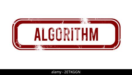 Algorithme - grunge stamp, bouton rouge Banque D'Images