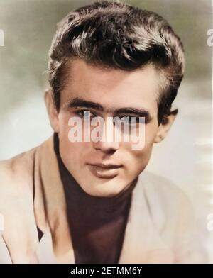 James Dean, star de cinéma, photo vintage, photo colorisée, exclusivité Alamy Banque D'Images