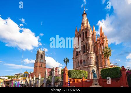 Cathédrale de san miguel de Allende à bajio, mexique Banque D'Images