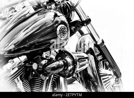 Harley Davidson softail Breakout moto. Noir et blanc Banque D'Images