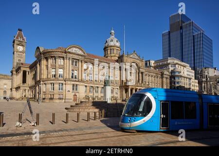 Centre-ville de Birmingham site classé Grade II* Council House, Victoria Square, et tour d'horloge par l'architecte Yeoville Thomason sur Victoria Square Banque D'Images