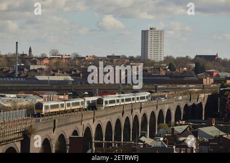 Birmingham Moor Street Station sidings British Rail classe 168 Chiltern Services de trains de banlieue Banque D'Images