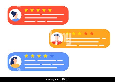 Concept de commentaires et de commentaires des utilisateurs Illustration de Vecteur