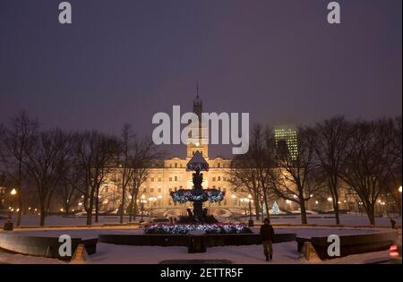 Parlement du Québec Hôtel du Parlement en hiver ville de Québec. Banque D'Images