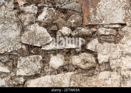 Mur de pierre d'une ancienne maison dans un village dans Andalousie du Sud en Espagne Banque D'Images