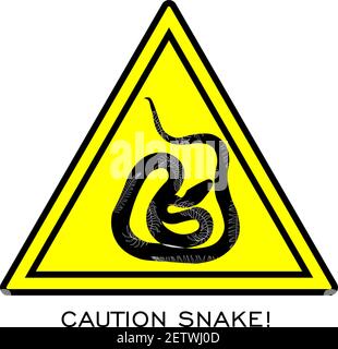 Avertissement signes d'attention serpent venimeux.concept de danger et pas d'entrée avec les animaux. Illustration de Vecteur