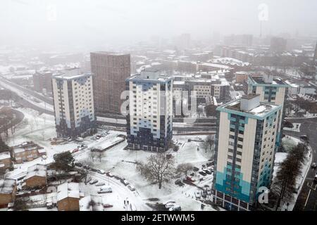 Sheffield après la chute de neige Angleterre Royaume-Uni Banque D'Images