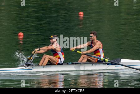 Linz, Autriche, mercredi 28 août 2019, Championnat du monde d'aviron FISA, Regatta, Start Area, [crédit obligatoire; Peter SPURRIER/Intersport Images] 11:25:58 28.08.19 Banque D'Images