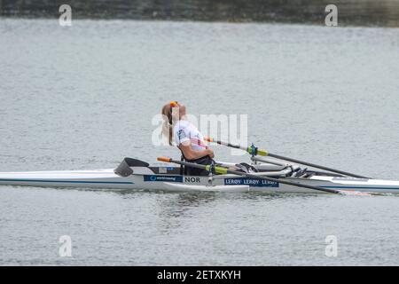 Linz, Autriche, Dimanche, 1er sept. 2019, Championnat du monde d'aviron FISA, dimanche fin de journée, NOR PR1, W1X, médaillée d'or, Birgit SKARSTEIN, [crédit obligatoire; Peter SPURRIER/Intersport Images] 13:15:22 01/09/2019 Banque D'Images