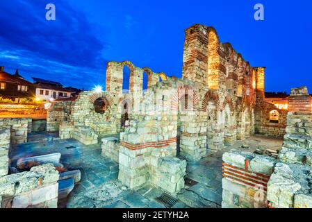 Nesebar, Bulgarie. Église de Sainte-Sophie dans l'ancienne ville de Mesembria. Banque D'Images