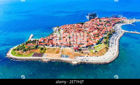 Nesebar, Bulgarie. Msembria ville ancienne sur la côte de la mer Noire province de Burgas. Banque D'Images