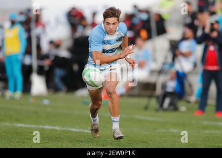 Madrid, Espagne. 28 février 2021. Marcos Moneta (ARG) Rugby : Madrid Rugby 7s Tournoi International final match entre l'Argentine hommes Sevens 45-7 Kenya hommes Svens à l'Estadio Nacional Complutense à Madrid, Espagne . Crédit: Mutsu Kawamori/AFLO/Alay Live News Banque D'Images