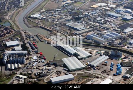 Vue aérienne du port de Boston, Lincolnshire, Royaume-Uni Banque D'Images