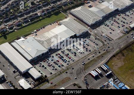 Vue aérienne d'une partie du parc commercial Wheatley Center, Wheatley Hall Road à Doncaster, dans le Yorkshire du Sud Banque D'Images