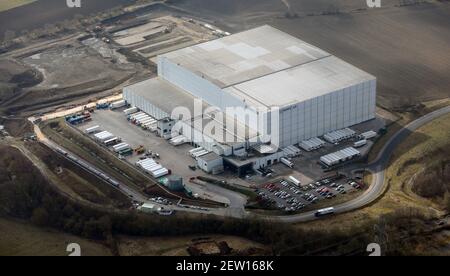 Vue aérienne de l'installation de stockage de NewCold à Stanley Près de Wakefield Banque D'Images