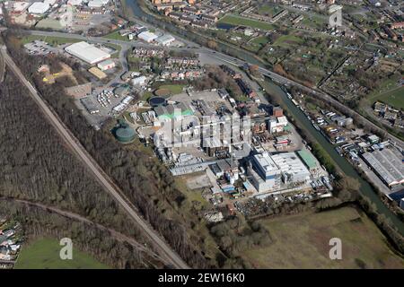 Vue aérienne de l'usine chimique ICL Selby Works Banque D'Images