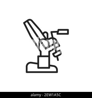 Icône de la ligne de chaise gynécologique. Pictogramme de contour pour la page Web. Illustration de Vecteur