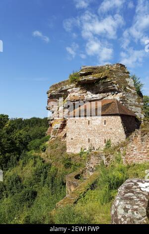 Allemagne, Rhénanie-Palatinat, Wasgau, Forêt du Palatinat, Dahn, Ruine du château Altdahn Banque D'Images