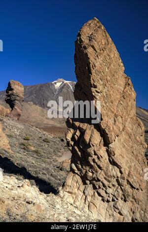 Espagne, Iles Canaries, Ile de Ténérife, Parc National du Teide, Roques de Garcia Banque D'Images