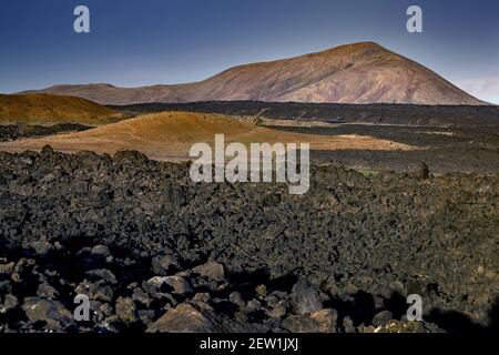 Espagne, îles Canaries, île de Lanzarote, Tinajo, Tenesar Banque D'Images