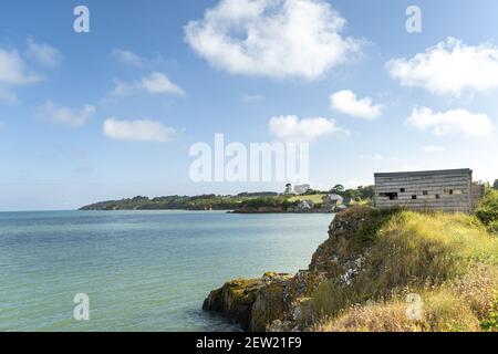 France, Côtes d'Armor, Hillion, observatoire ornithologique de la Réserve naturelle de la baie de Saint-Brieuc Banque D'Images