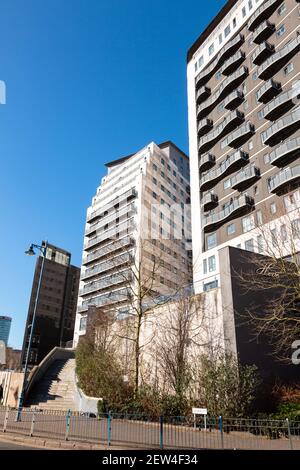 Architecture moderne, Eastside, Birmingham, Royaume-Uni 2021 Banque D'Images