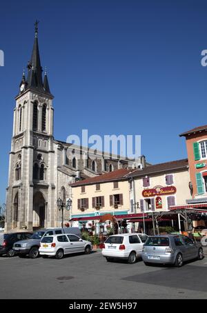 Centre du village de Fleurie dans les Beaujolas Rhône-Alpes France Banque D'Images