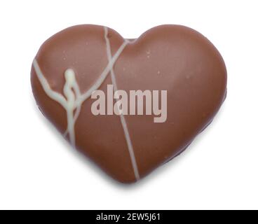 Biscuit en forme de coeur sablé au chocolat coupé. Banque D'Images