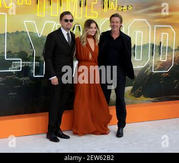 30 juillet 2019 - Londres, Angleterre, Royaume-Uni - une fois à Hollywood Royaume-Uni Premiere photo shows: Leonardo DiCaprio, Margot Robbie et Brad Pitt Banque D'Images