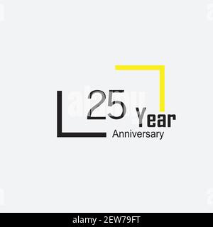 style de logotype anniversaire 25 avec écriture couleur dorée pour les événements de célébration, mariage, carte de vœux et invitation Illustration de Vecteur